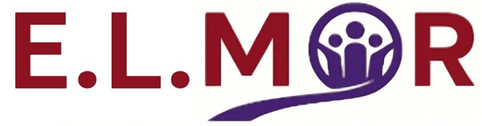 E.L.MOR logo with people icon.